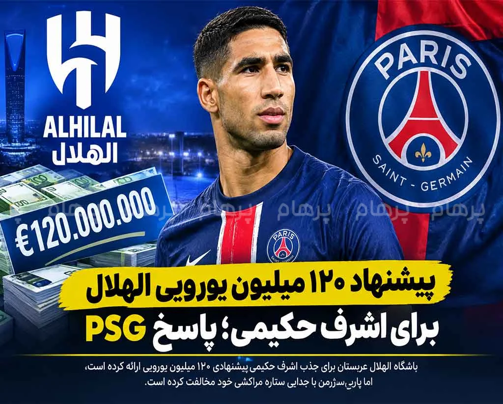 پیشنهاد ۱۲۰ میلیون یورویی الهلال برای اشرف حکیمی!